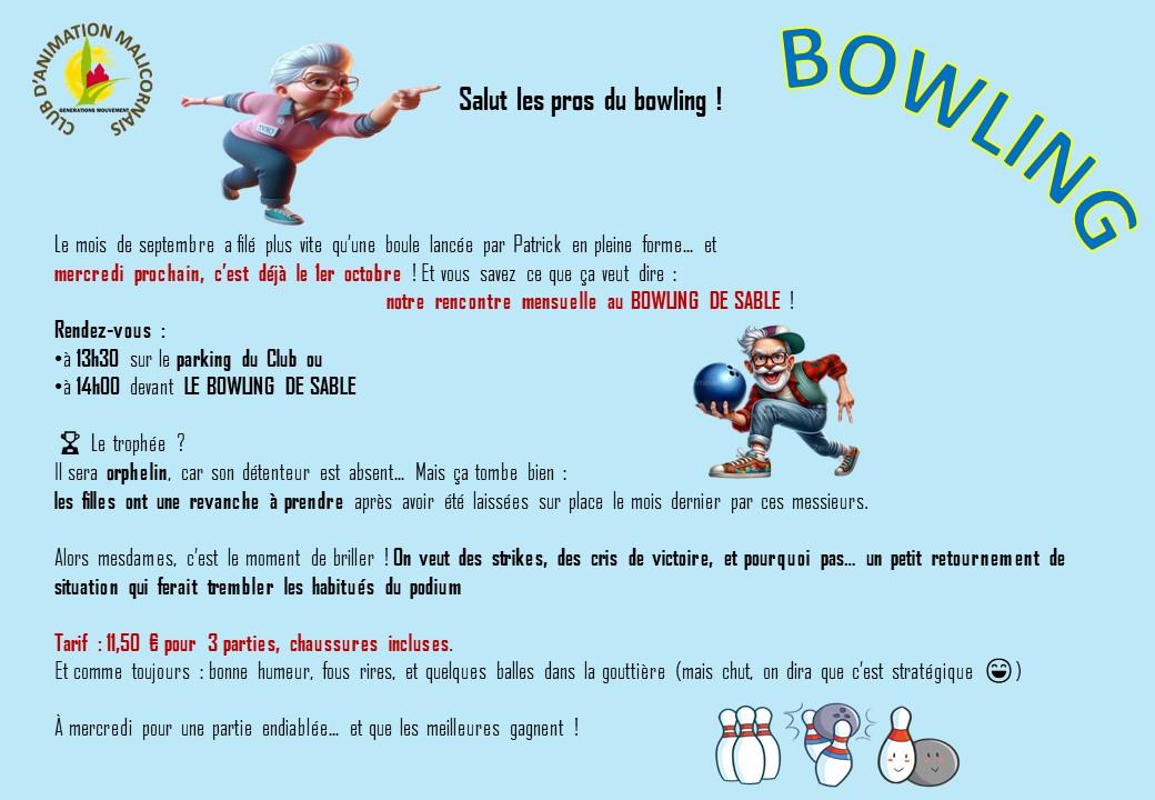 Bowling 1er octobre 2025