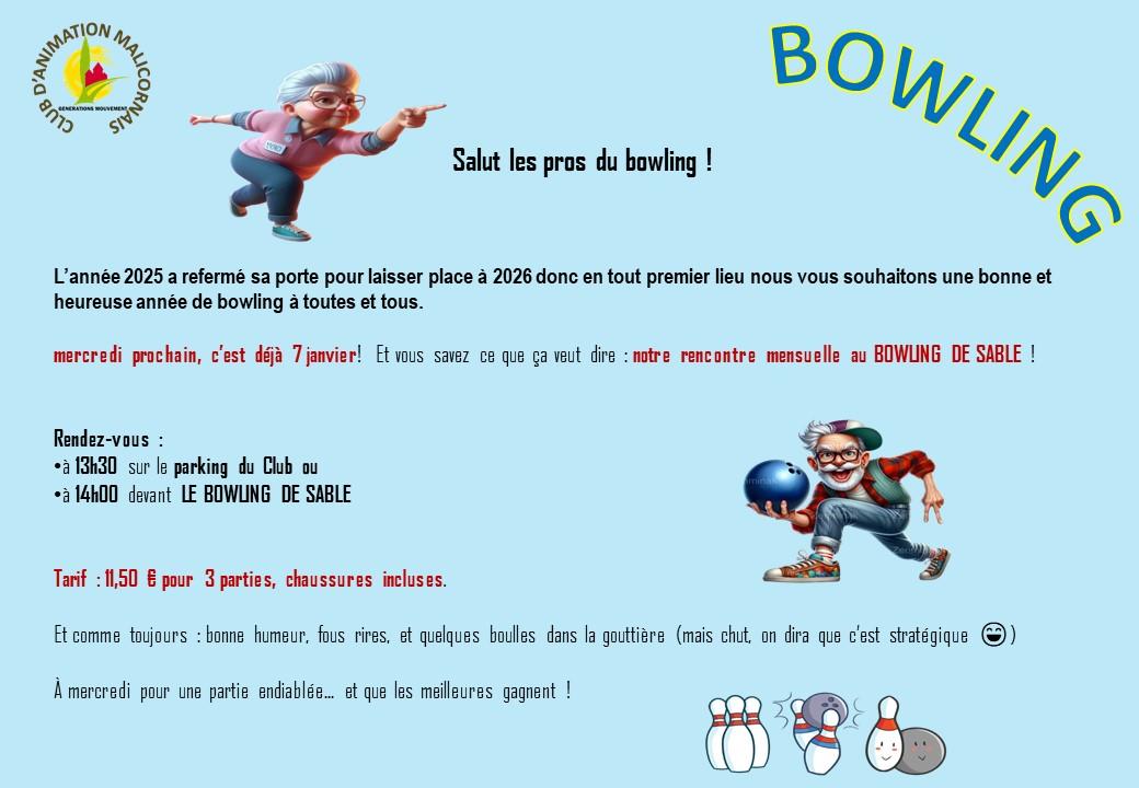 Bowling 7 janvier 2026