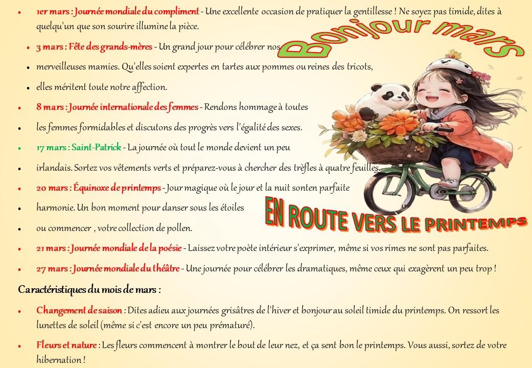 Mois de mars