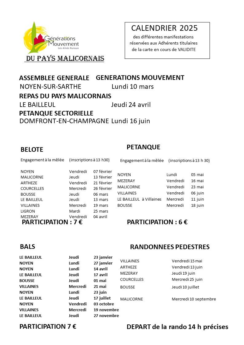 Pays malicornais activites 2025 r