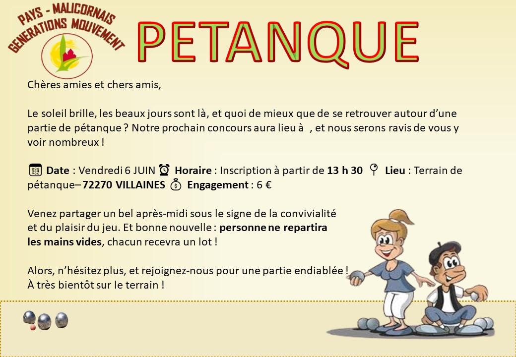 Petanque villaines 6 juin 2025