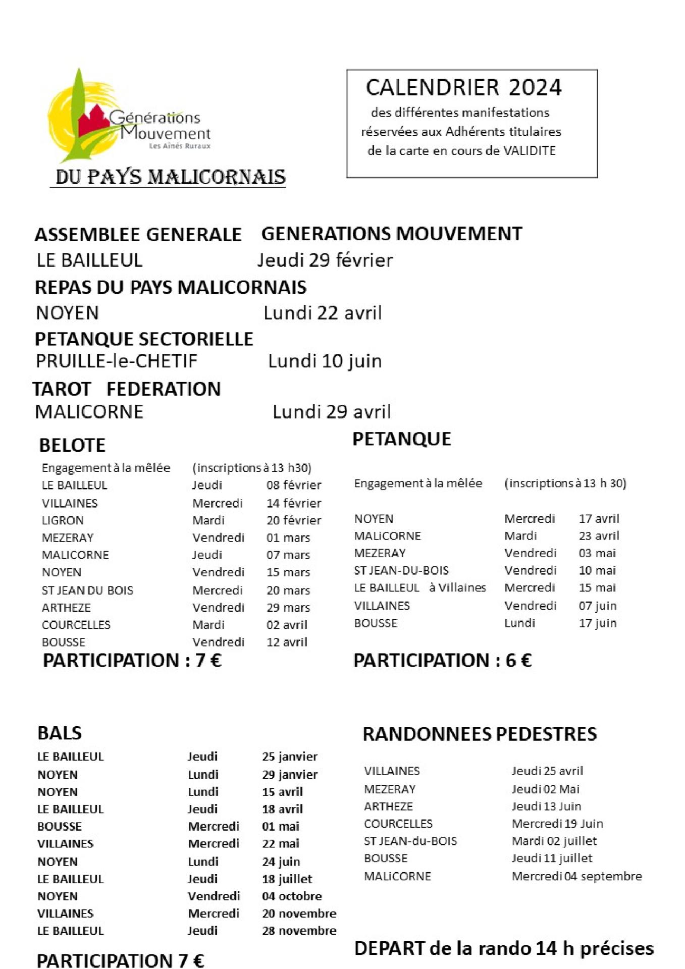 Programme activites